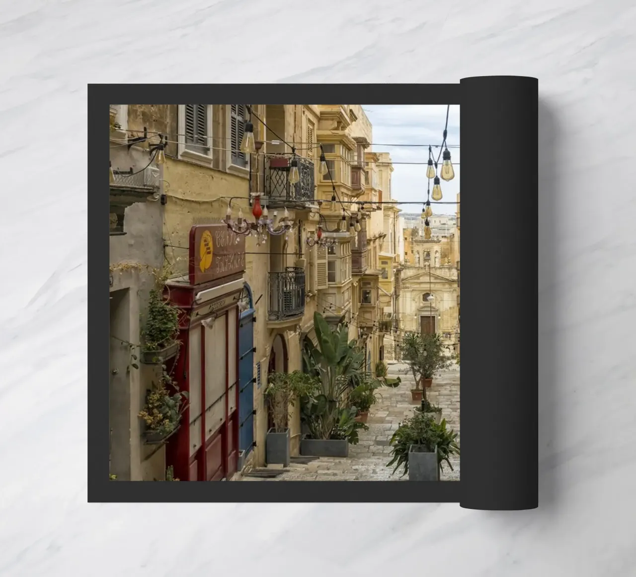 Street view Valetta Malta doormat by Curious Collections by Marielle Leenders