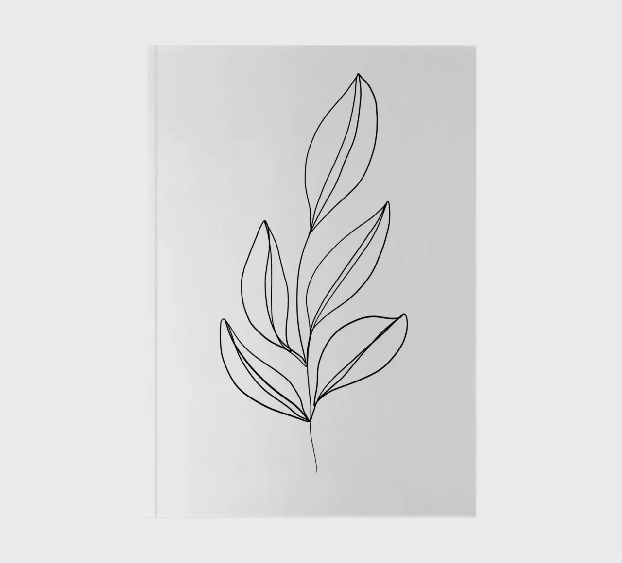 Elegant leaf motif - Minimalist line art notebook by Whole©