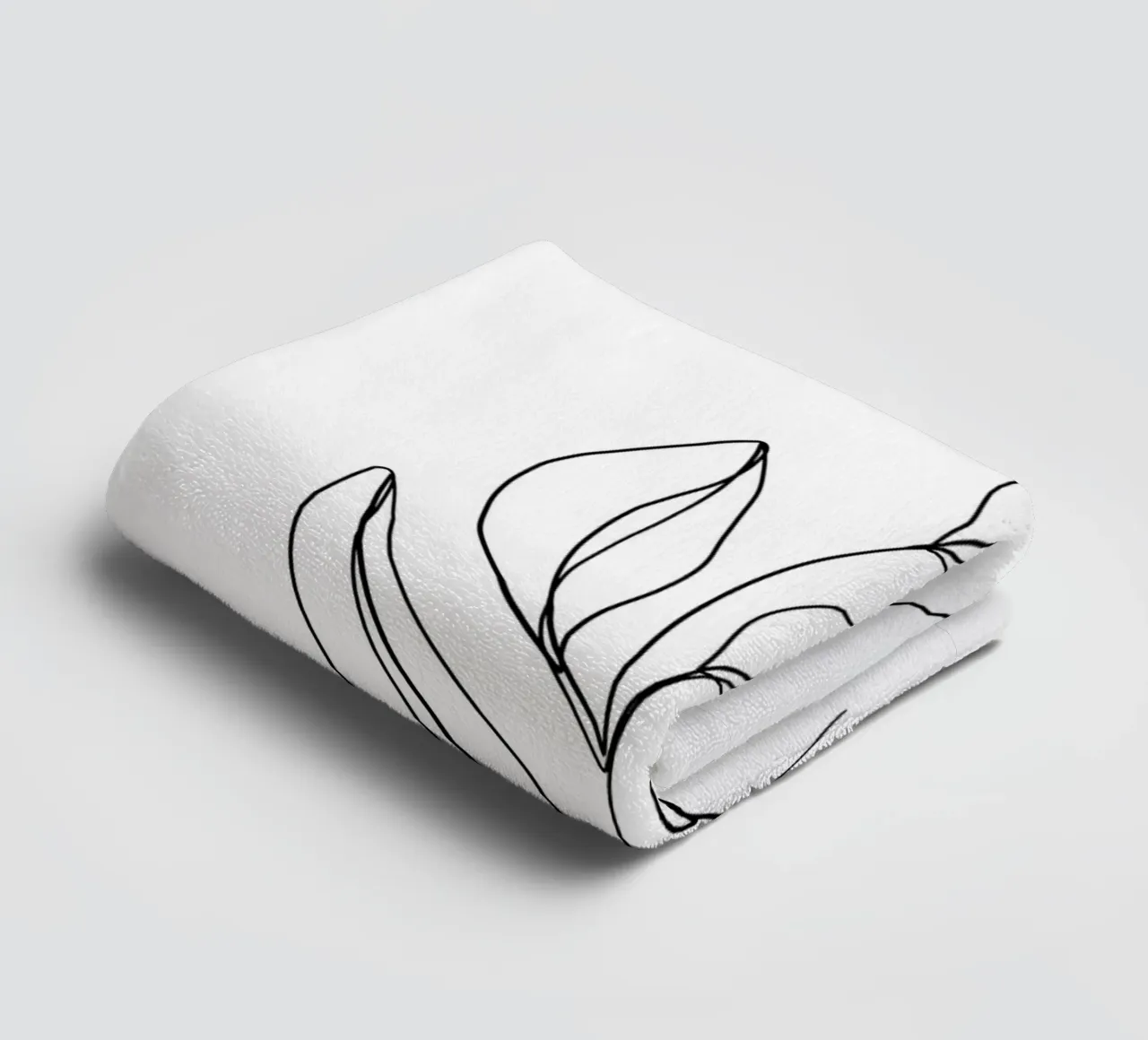 Elegant leaf motif - Minimalist line art towel by Whole©