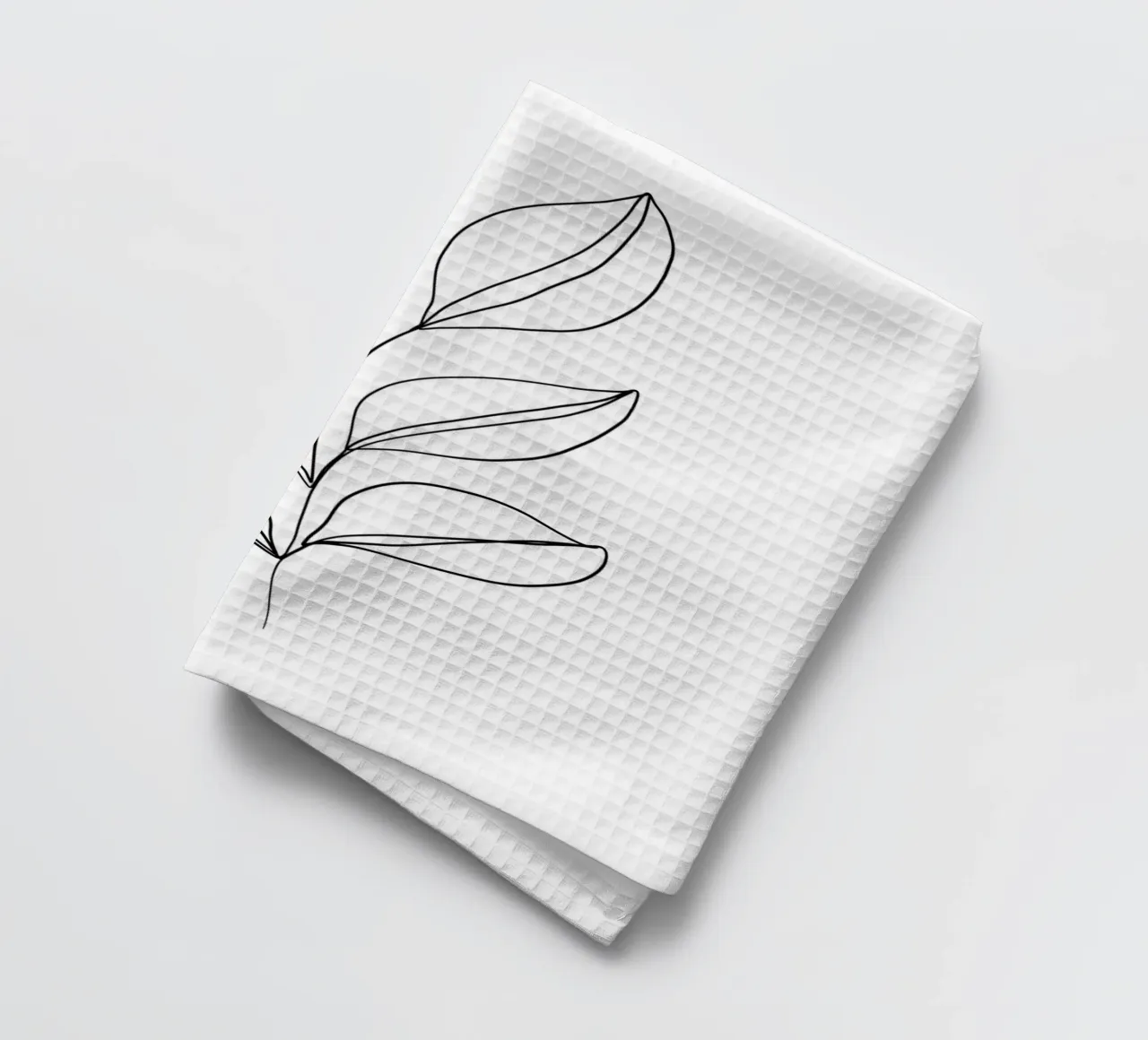 Motif élégant de feuilles - Line Art minimaliste torchon de Whole©