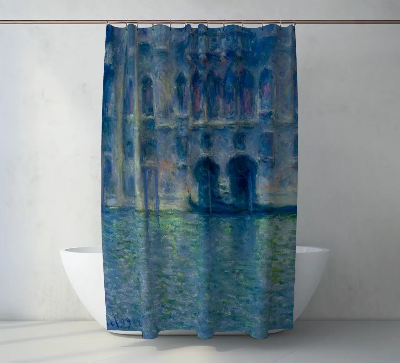 Claude Monet - Palazzo da Mula in Venice tenda da doccia da William Store