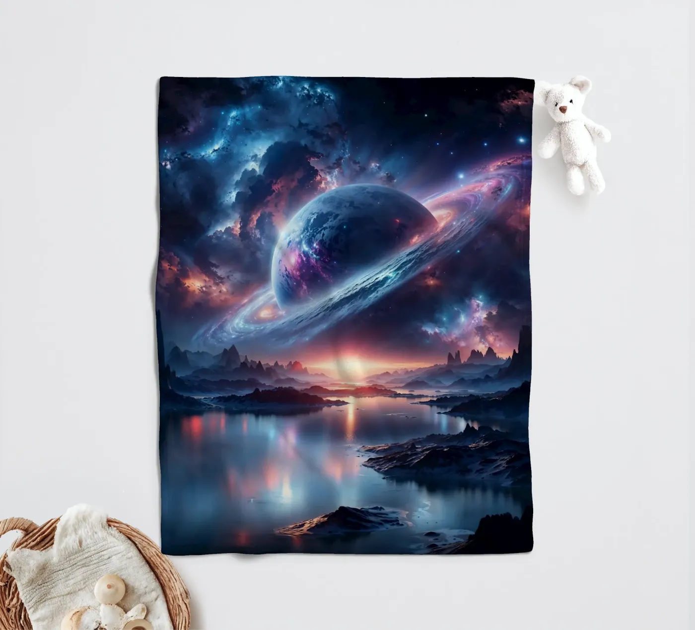 Interstellar Dreamscape Fleecedecke von Pixaverse