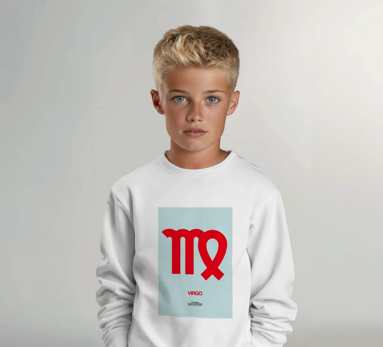 Virgo Zodiac Sign Red felpa bambino da Naxart
