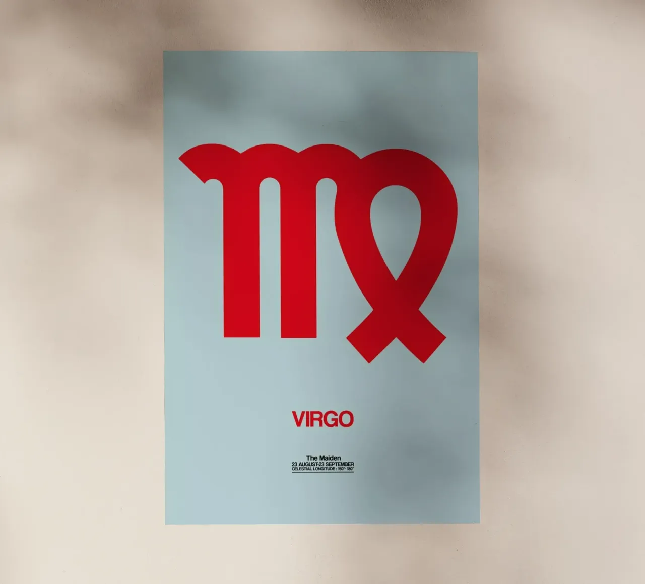 Virgo Zodiac Sign Red pellicola backlit da Naxart