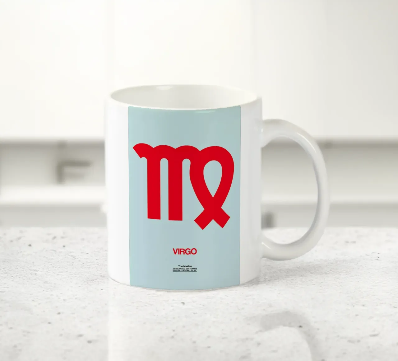 Virgo Zodiac Sign Red tazza in ceramica da Naxart