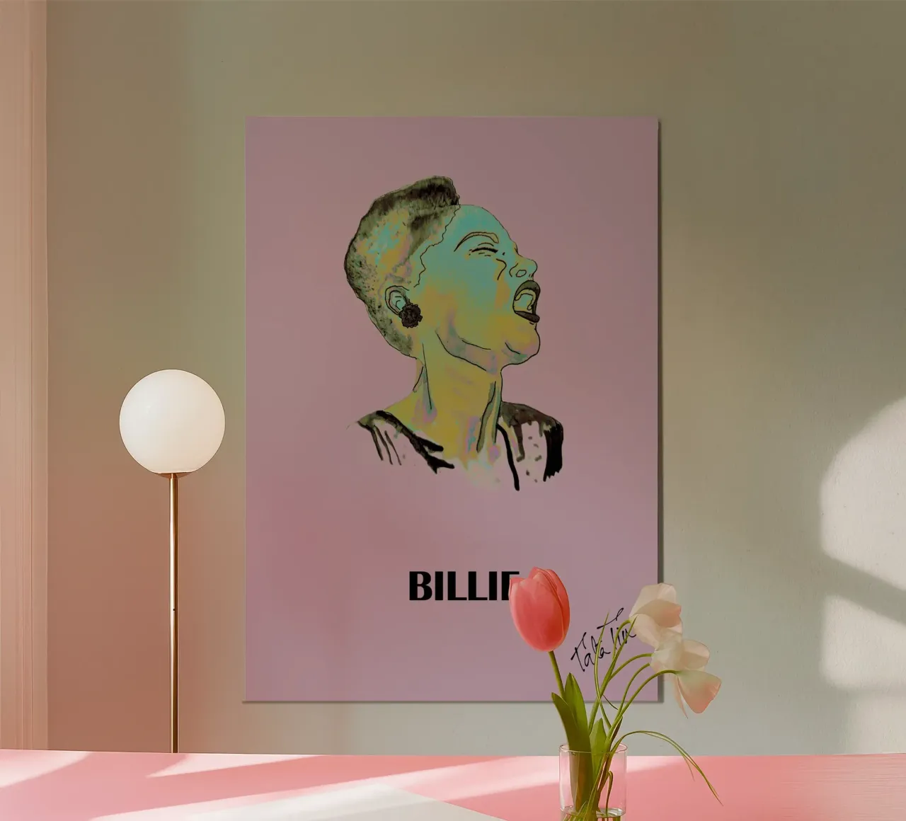 BILLIE HOLIDAY PURPLE poster with aluminum frame by Tine