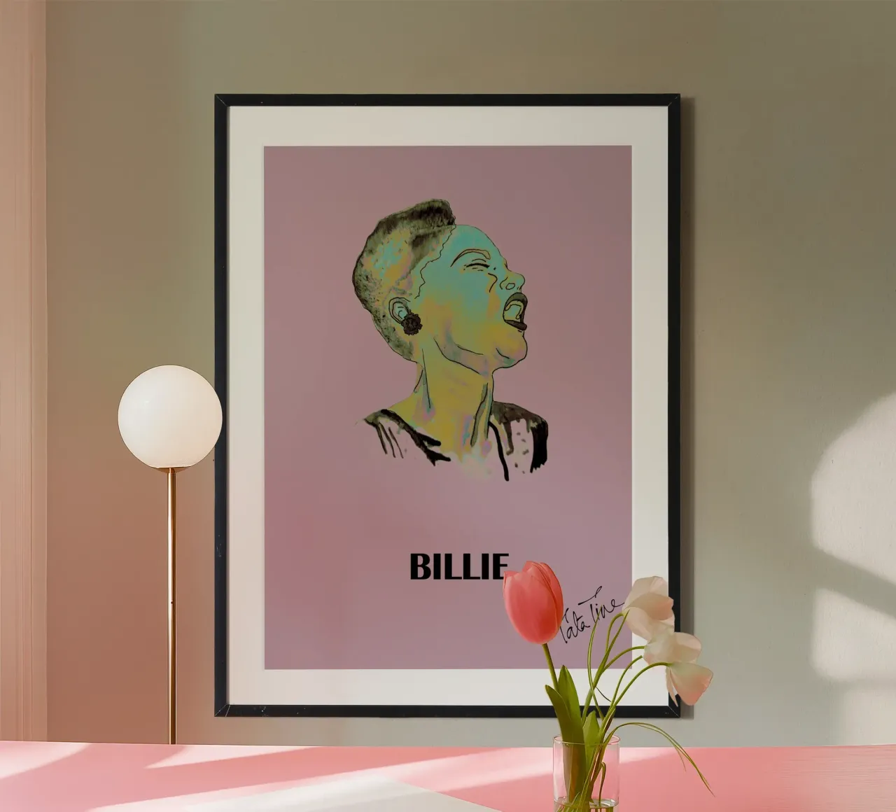 BILLIE HOLIDAY PURPLE poster with aluminum frame by Tine