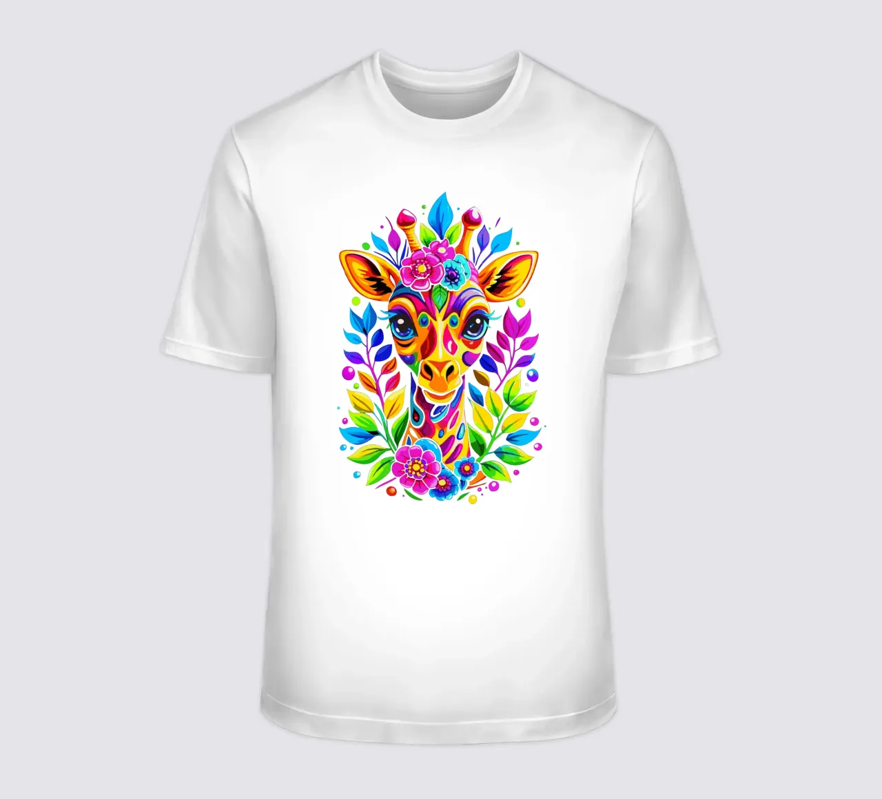 Giraffa carina floreale - Giraffa colorata e vivace t-shirt da Artnesia