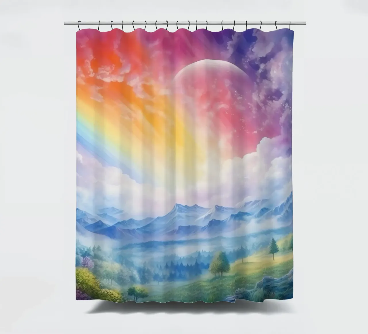 Rainbow shower curtain by Théïa's Fantasia World