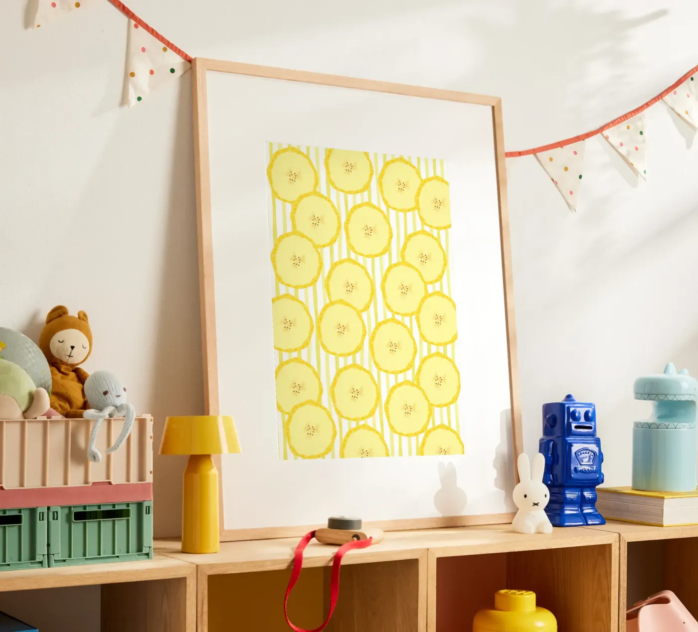 Banana pattern poster van Happypatterns