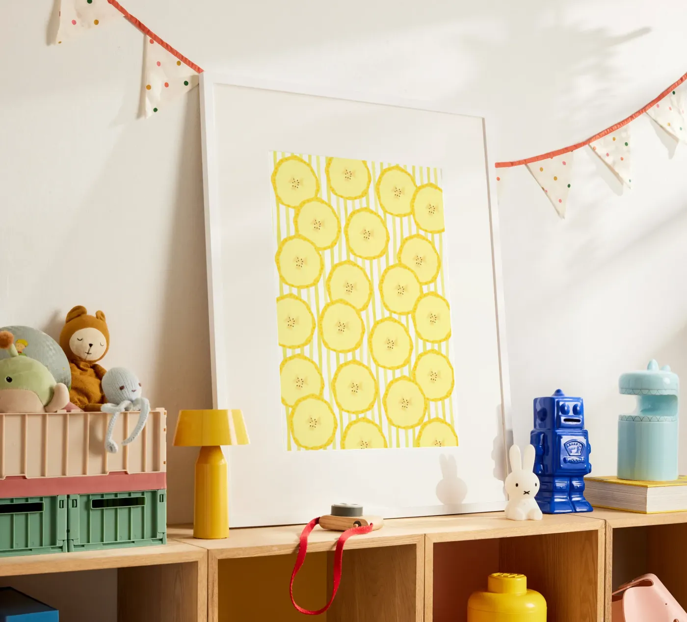 Banana pattern poster van Happypatterns