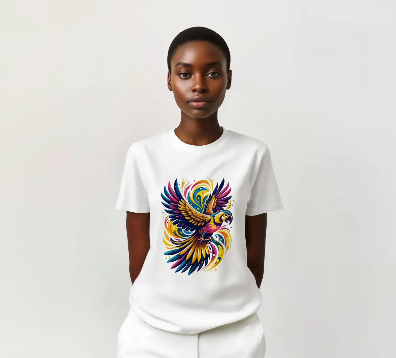 Fly Parrot Colori vivaci t-shirt da Artnesia