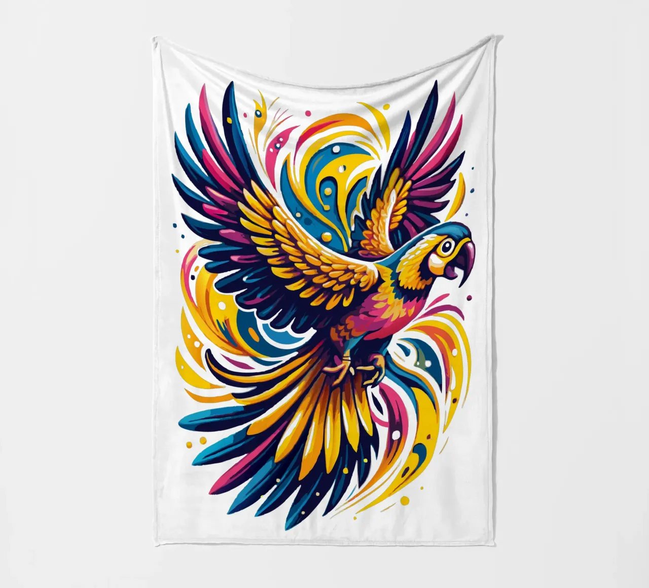 Fly Parrot Colori vivaci coperta in pile da Artnesia