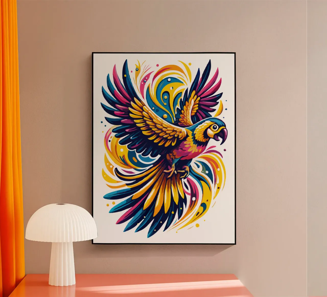 Fly Parrot Colori vivaci plexiglass da Artnesia