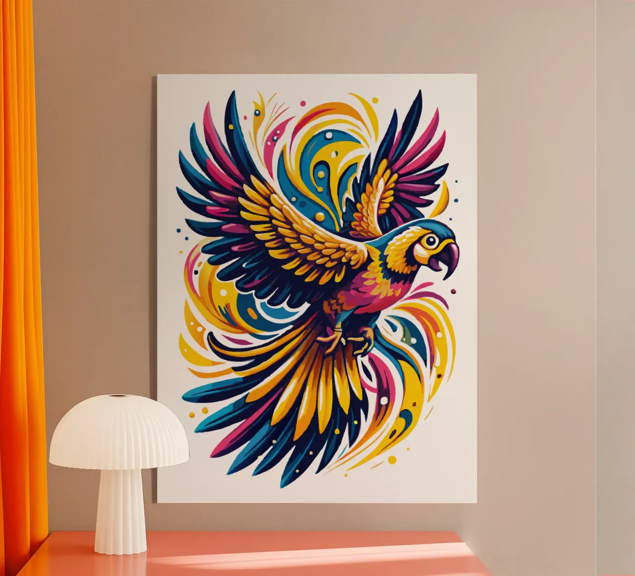 Fly Parrot Colori vivaci plexiglass da Artnesia