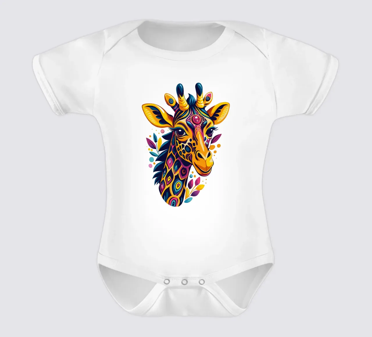 Carino l'arcobaleno di Giraffee body neonato maniche corte da Artnesia