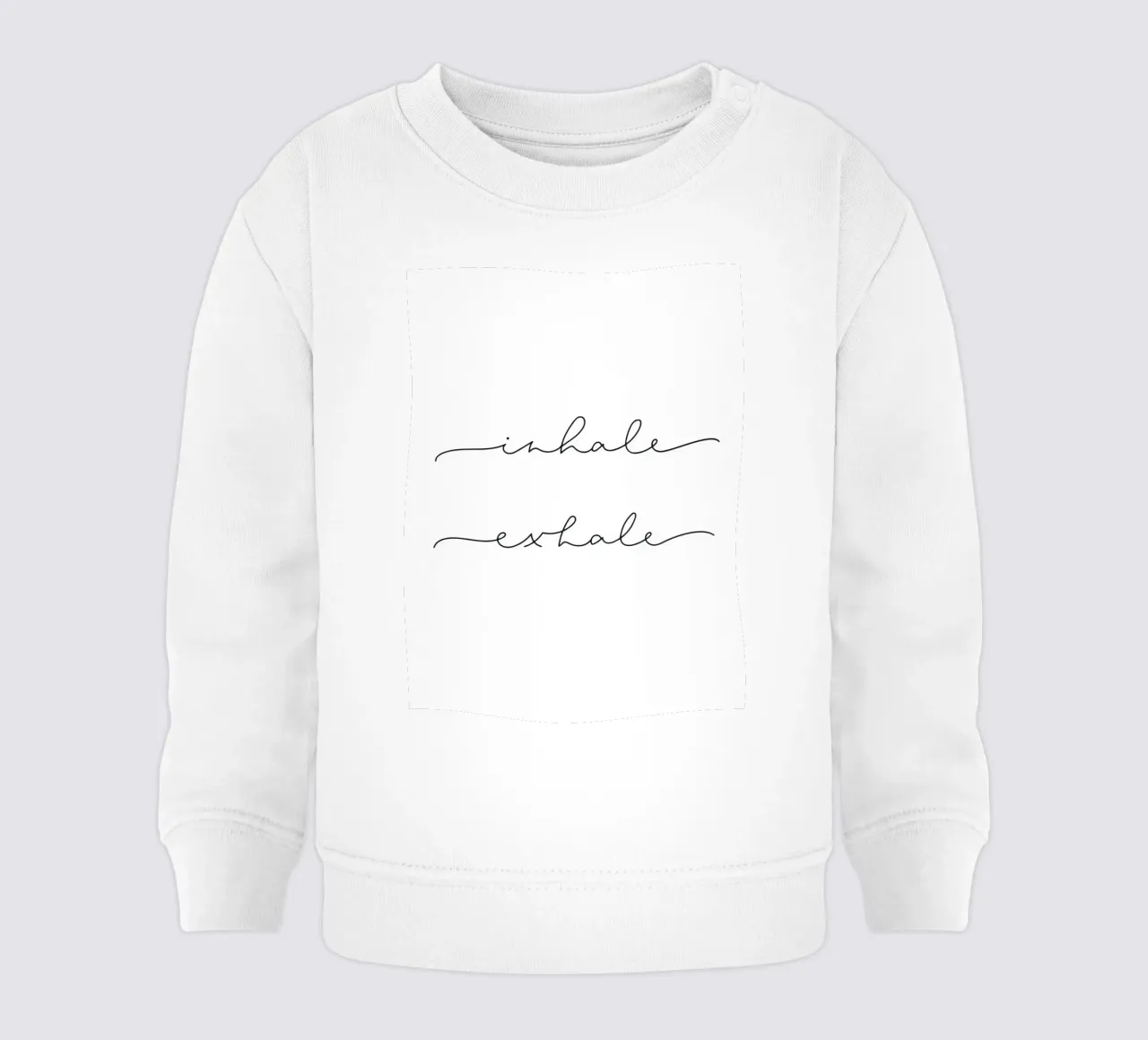 Inhale Exhale" - Design tipografico minimalista felpa neonato da Whole©