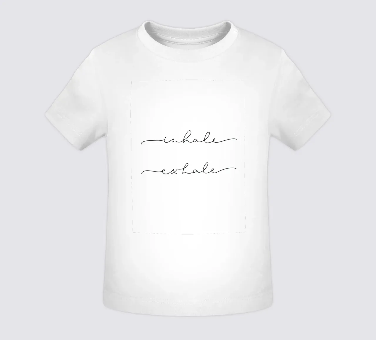 Inhale Exhale" - Design tipografico minimalista maglietta neonato da Whole©