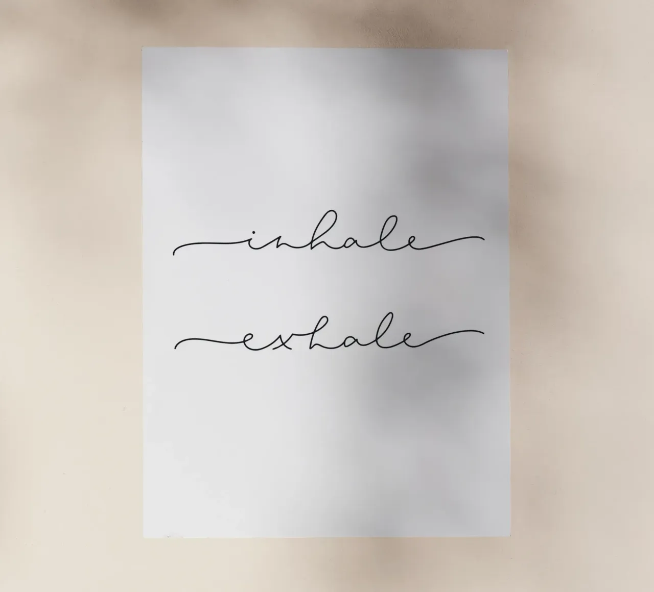 Inhale Exhale" - Design tipografico minimalista pellicola backlit da Whole©
