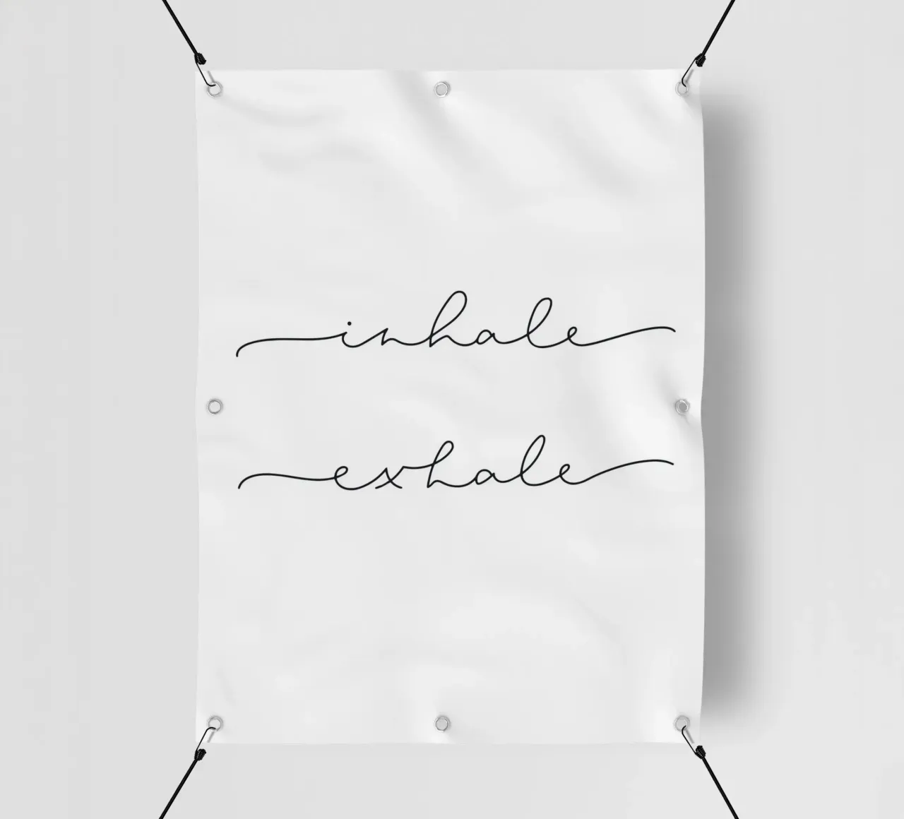 Inhale Exhale" - Design tipografico minimalista telo in pvc da Whole©