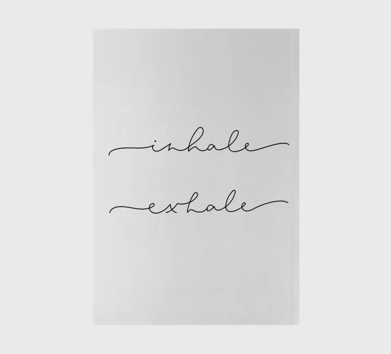 Inhale Exhale" - Minimalist typography design notebook by Whole©