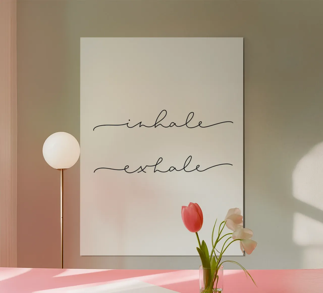 Inhale Exhale" - Design tipografico minimalista carta hahnemühle da Whole©