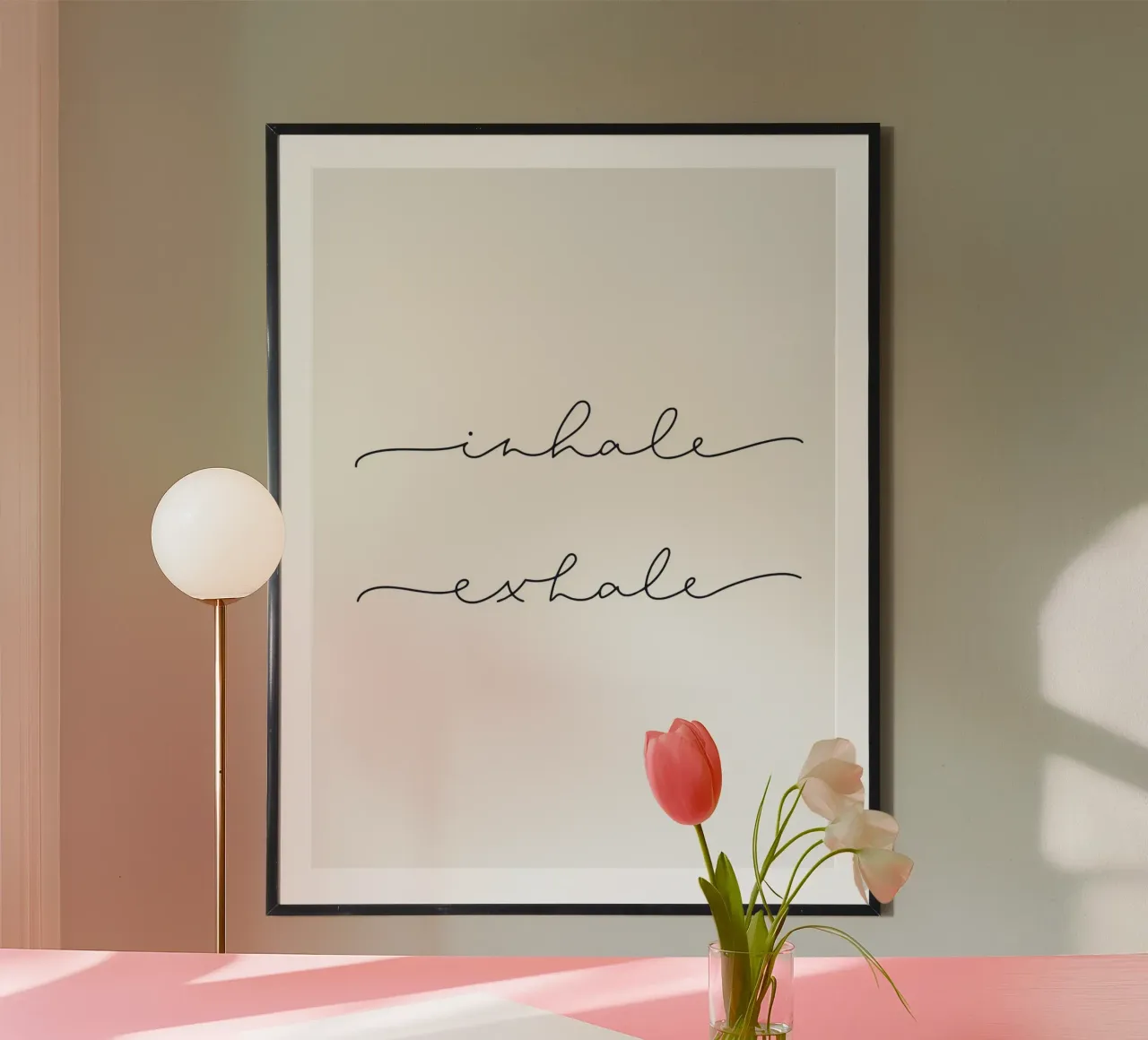 Inhale Exhale" - Design tipografico minimalista carta hahnemühle da Whole©