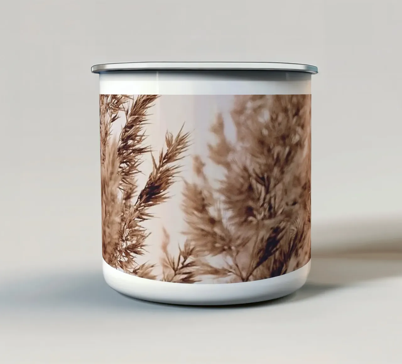 Pampagras in boho-stijl - natuurlijke elegantie emaille mok van Whole©