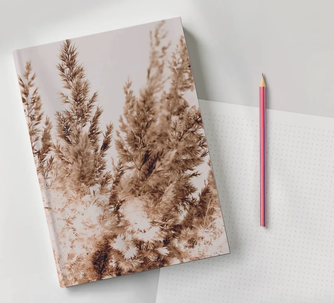 Pampas grass in boho style - natural elegance notebook by Whole©