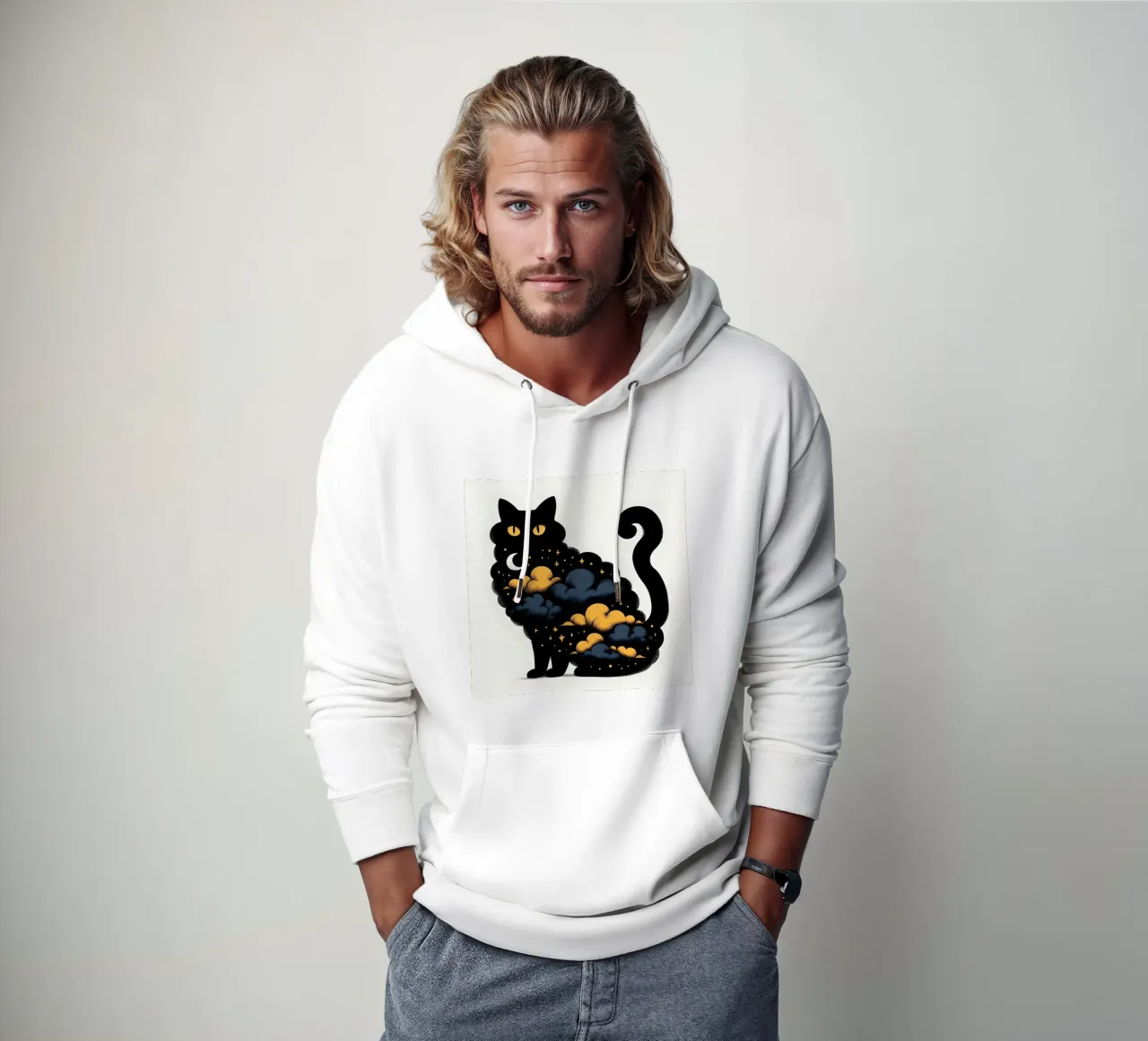 Kitty Kat felpa con cappuccio da ARTOMATIC