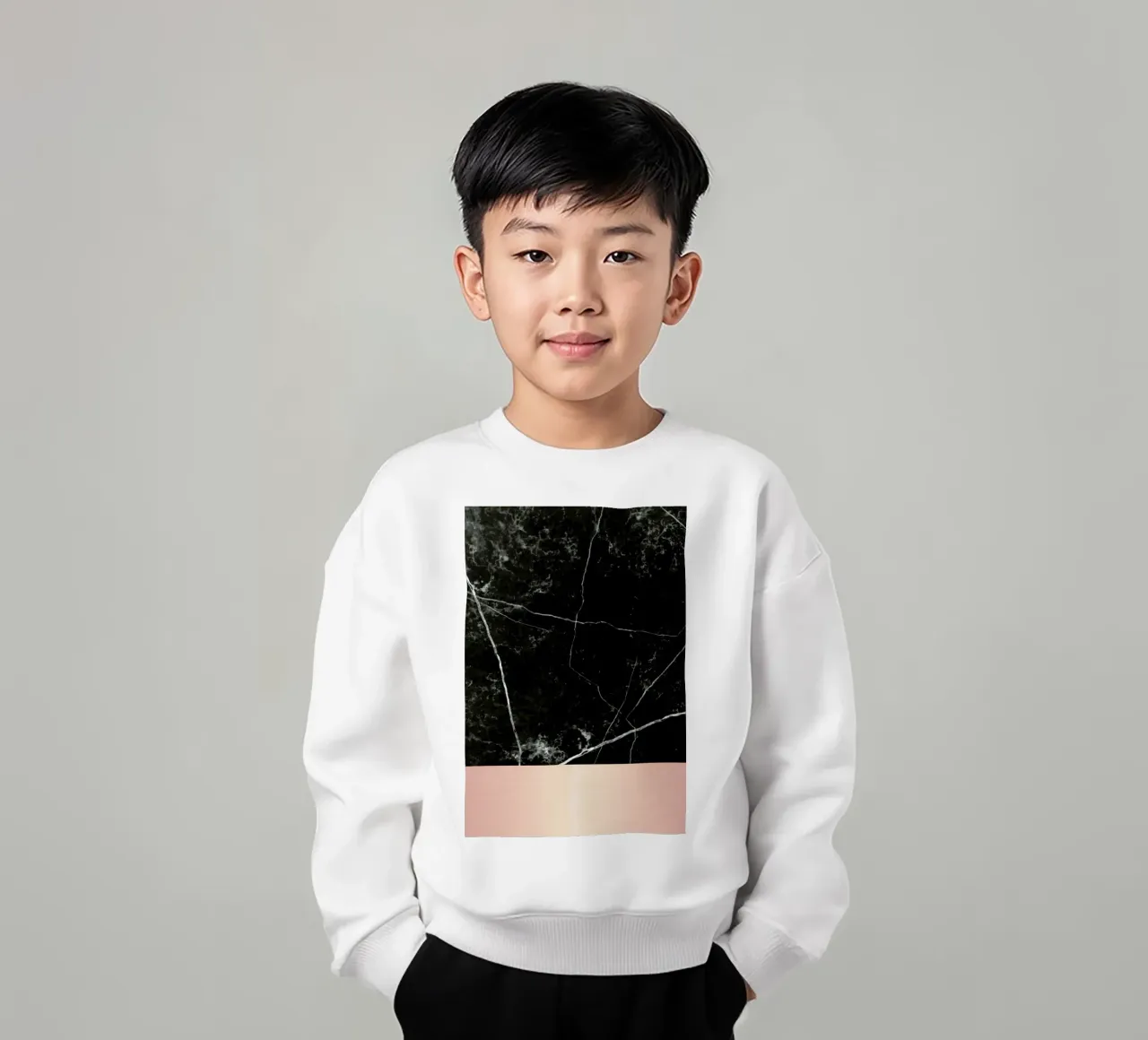 Black Marble Pink Edition felpa bambino da cafelab