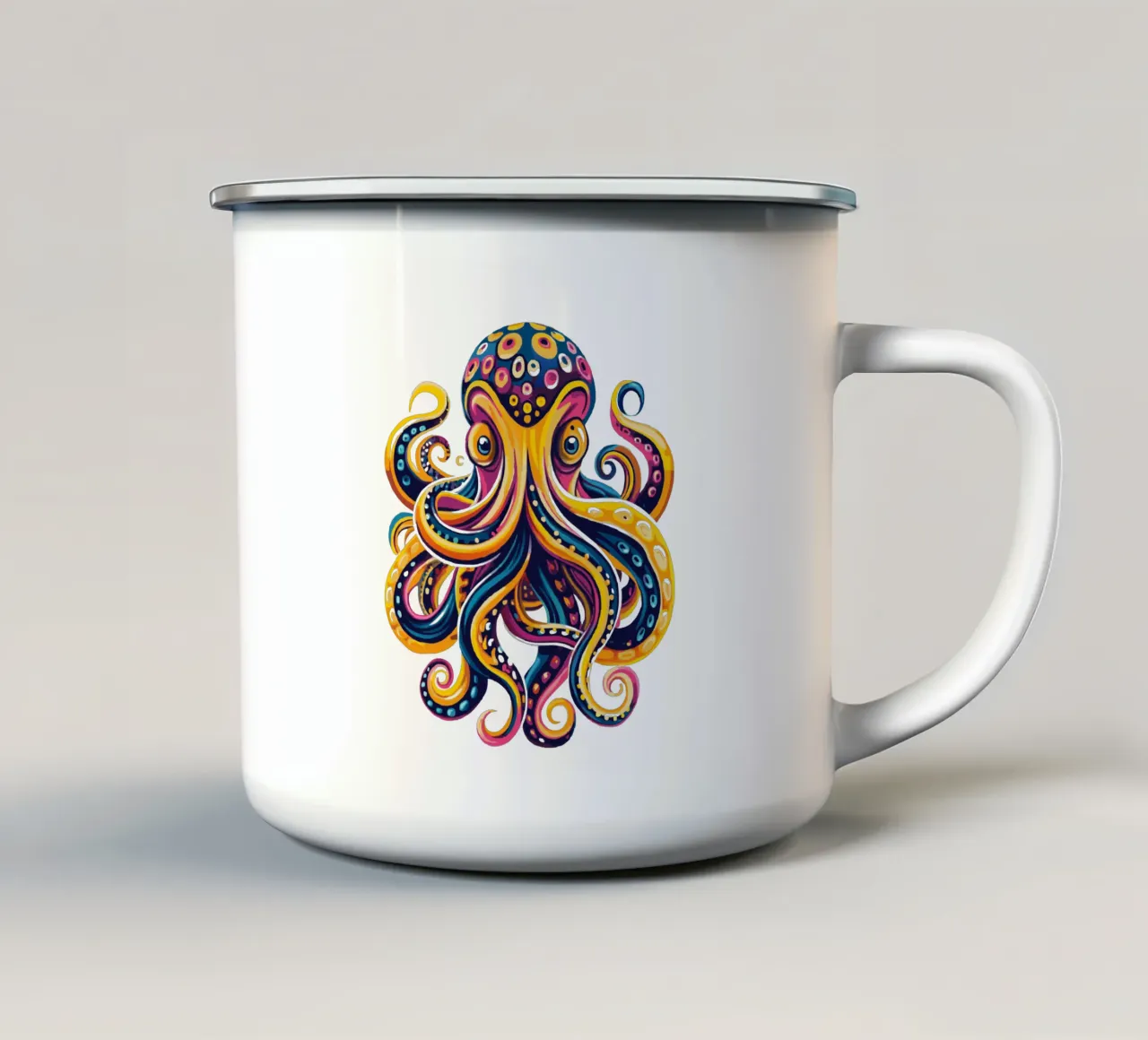 Octopus Dance tazza in smalto da Artnesia