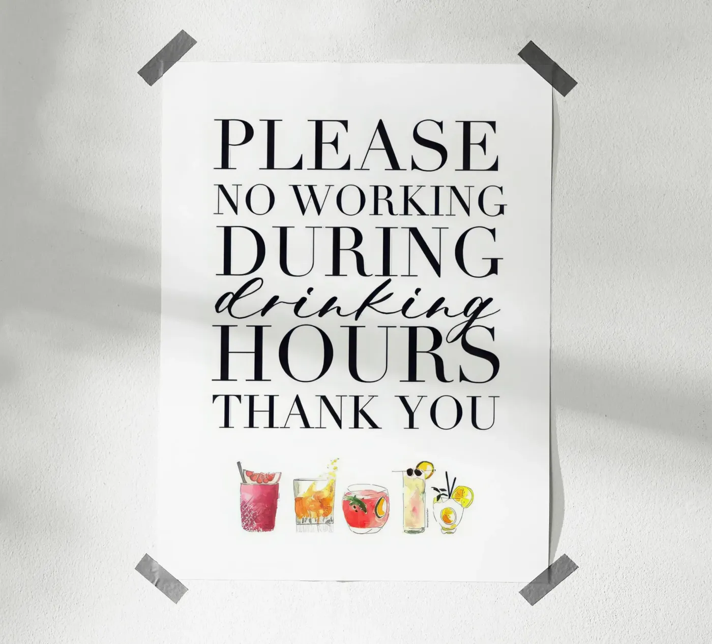 No Drinking poster by thypograph store