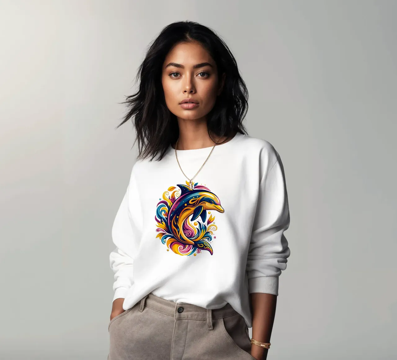 Delphinsprung auf dem Meer Sweatshirt von Artnesia