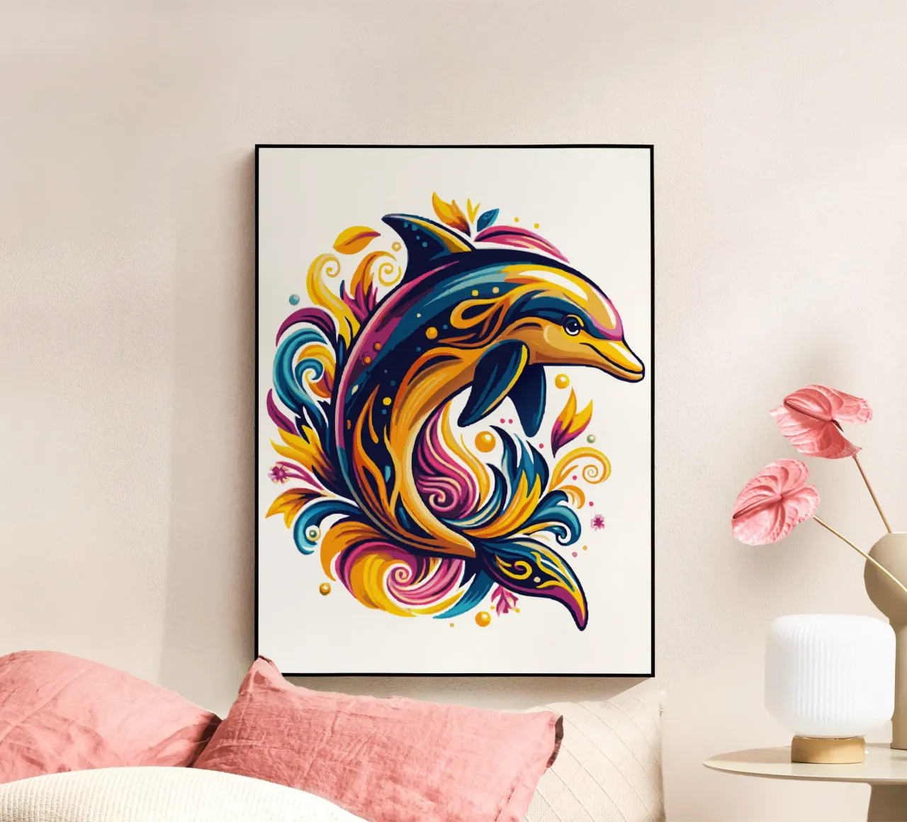 Delphinsprung auf dem Meer Acryl-Glas von Artnesia