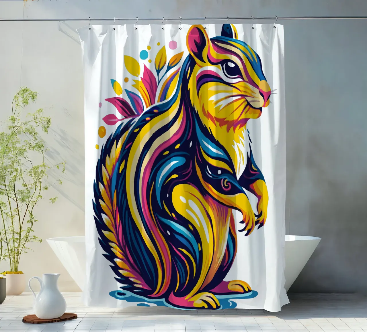 Funny Chipmunk Fullcolours shower curtain by Artnesia