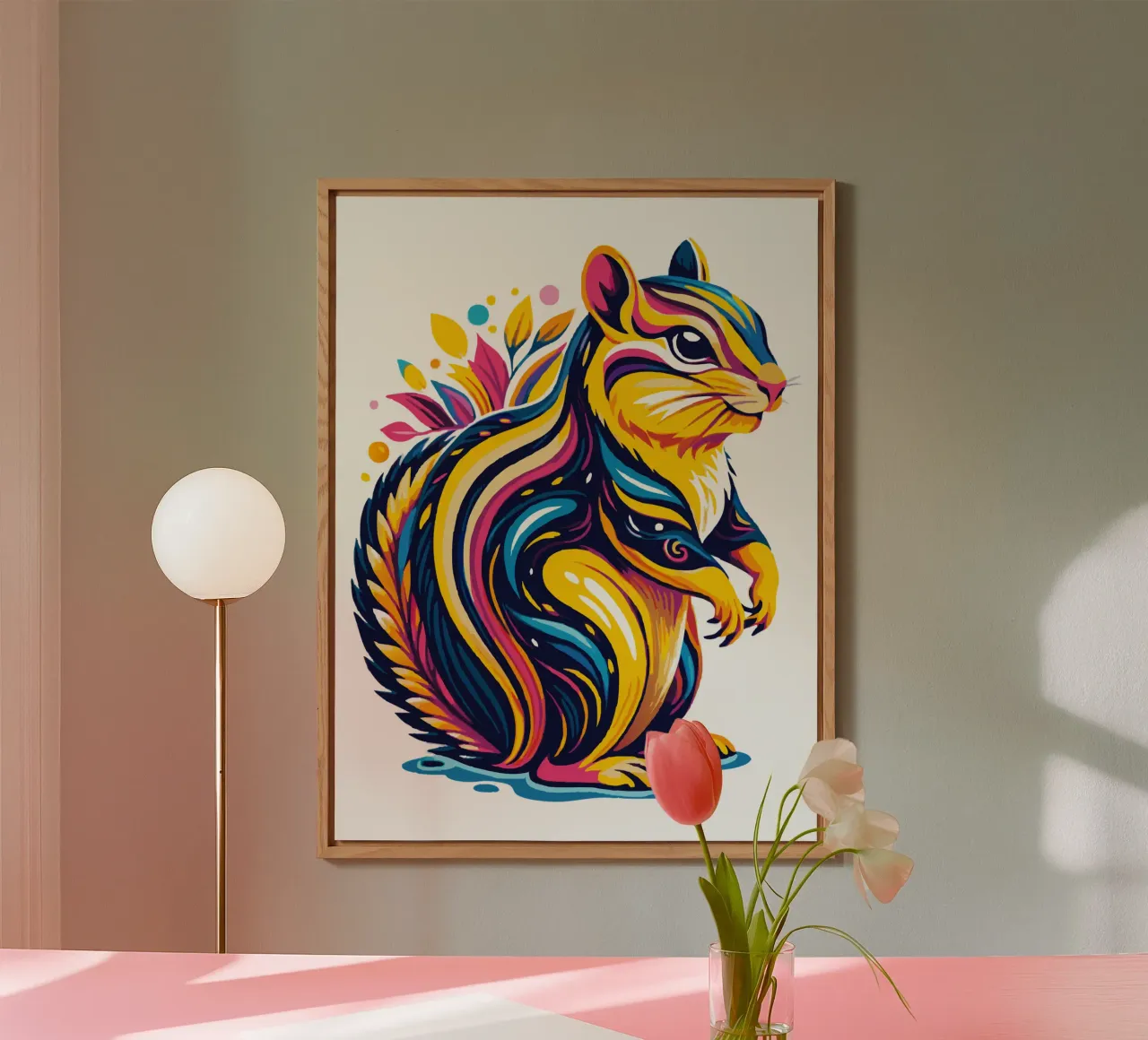Divertidas ardillas a todo color aluminio dibond de Artnesia