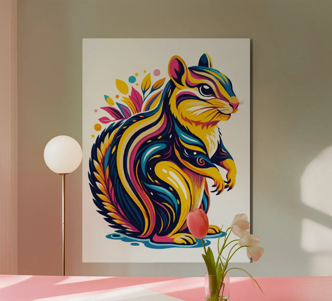 Divertidas ardillas a todo color aluminio dibond de Artnesia