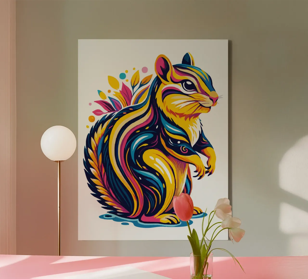 Divertente Chipmunk Fullcolours tela con Cornice a cassetta da Artnesia