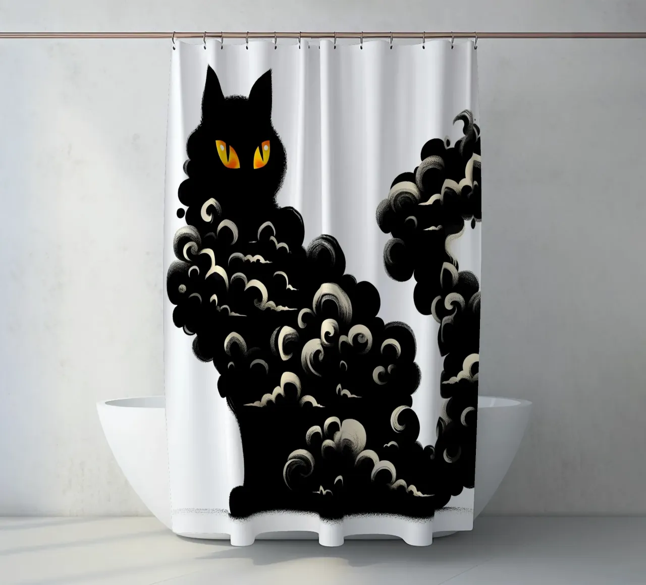 Klimawandel Katze Duschvorhang von ARTOMATIC