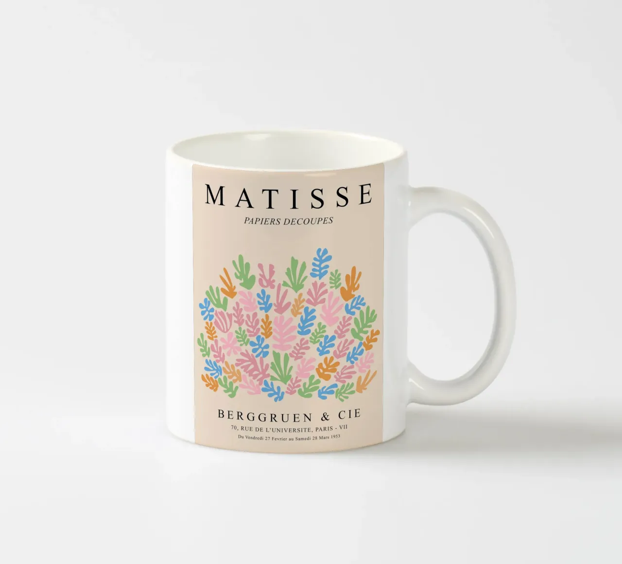 Design ispirato a Matisse - Decorazione di carta colorata tazza in ceramica da Whole©