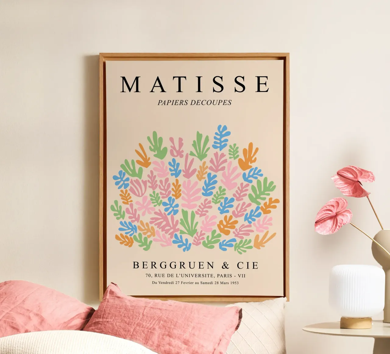 Matisse inspired design - Colourful paper decoration canvas by Whole©