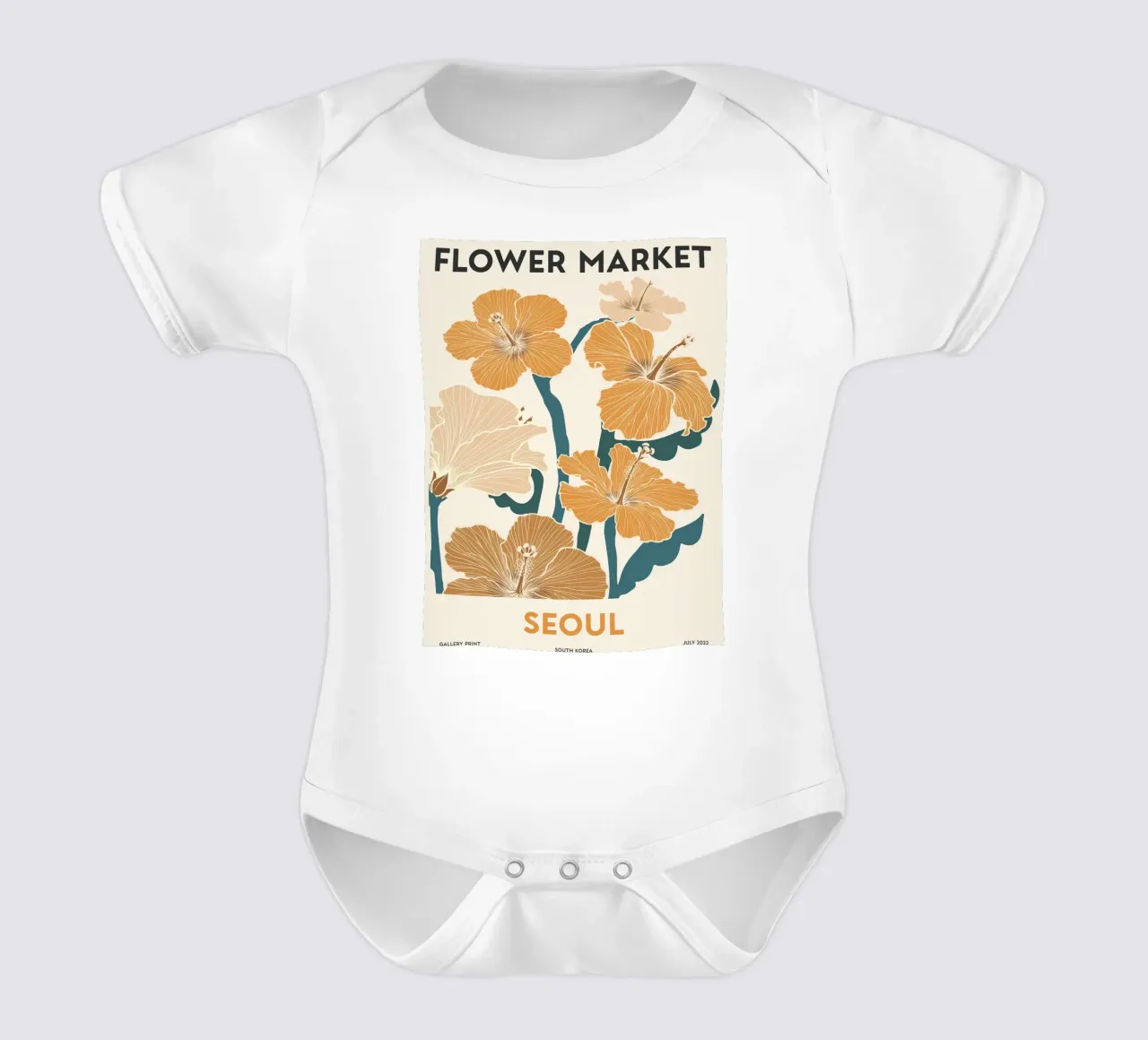 Mercato dei fiori di Seul - Florales Retro-Design body neonato maniche corte da Whole©