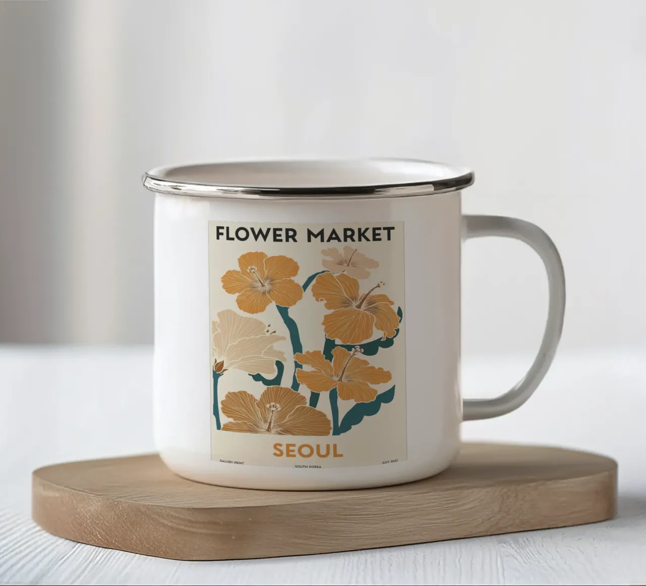 Mercato dei fiori di Seul - Florales Retro-Design tazza in smalto da Whole©