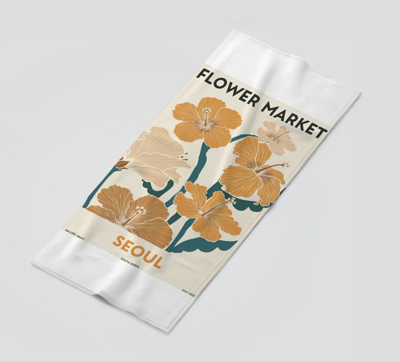 Mercato dei fiori di Seul - Florales Retro-Design telo mare da Whole©