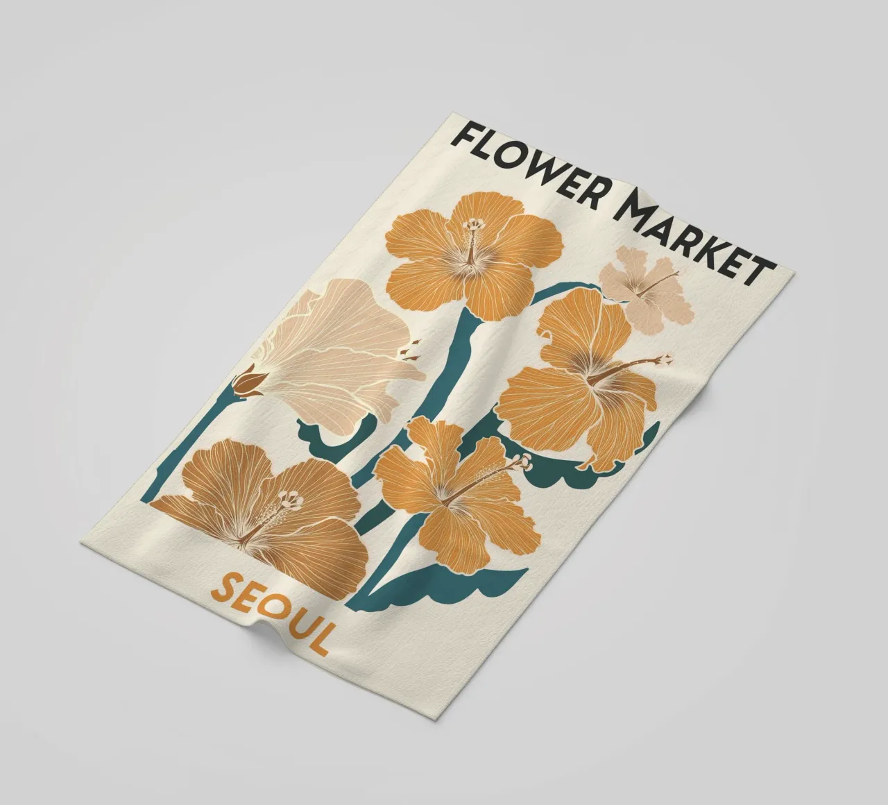Mercato dei fiori di Seul - Florales Retro-Design telo mare da Whole©