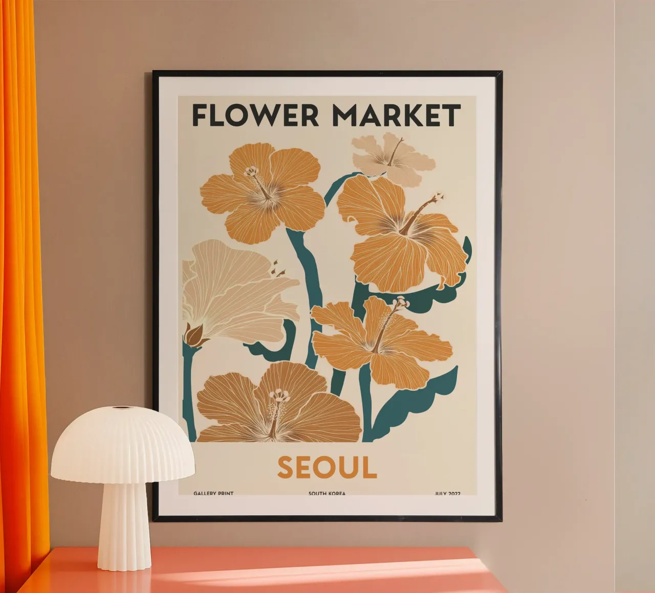Mercato dei fiori di Seul - Florales Retro-Design carta hahnemühle da Whole©