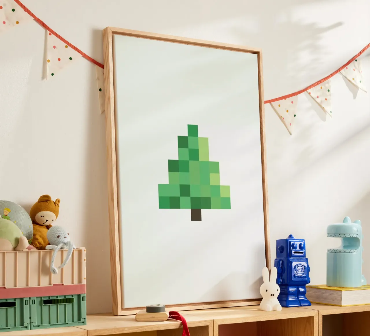 Pixel Tree tela con Cornice a cassetta da Studio One