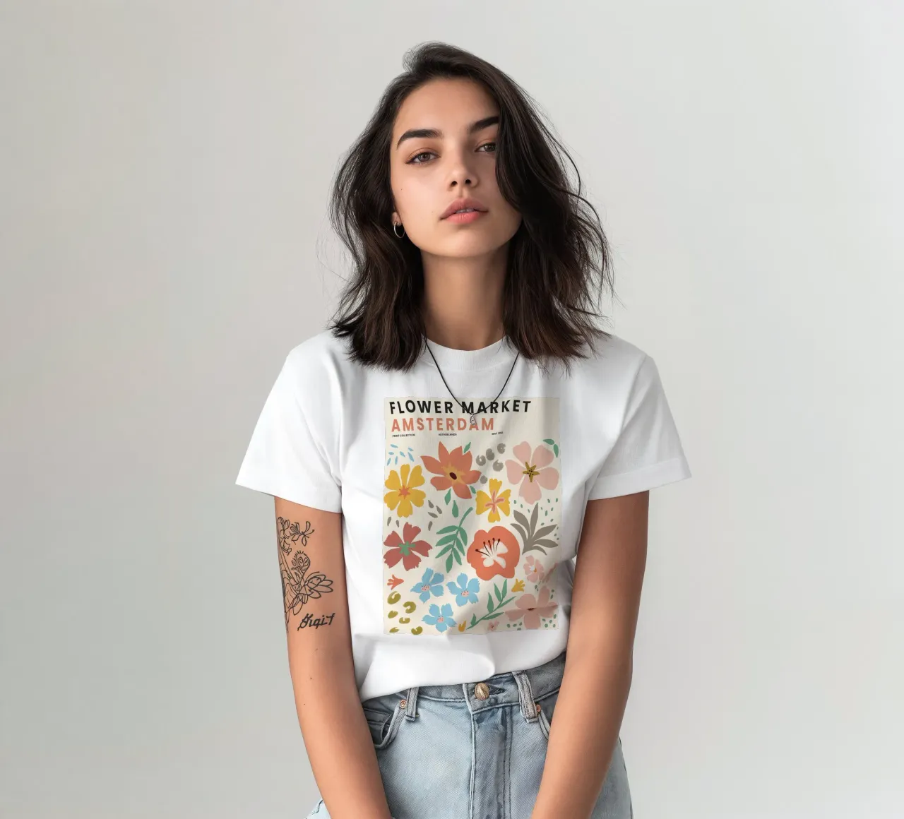 Mercato dei fiori di Amsterdam - Allegro design floreale t-shirt da Whole©