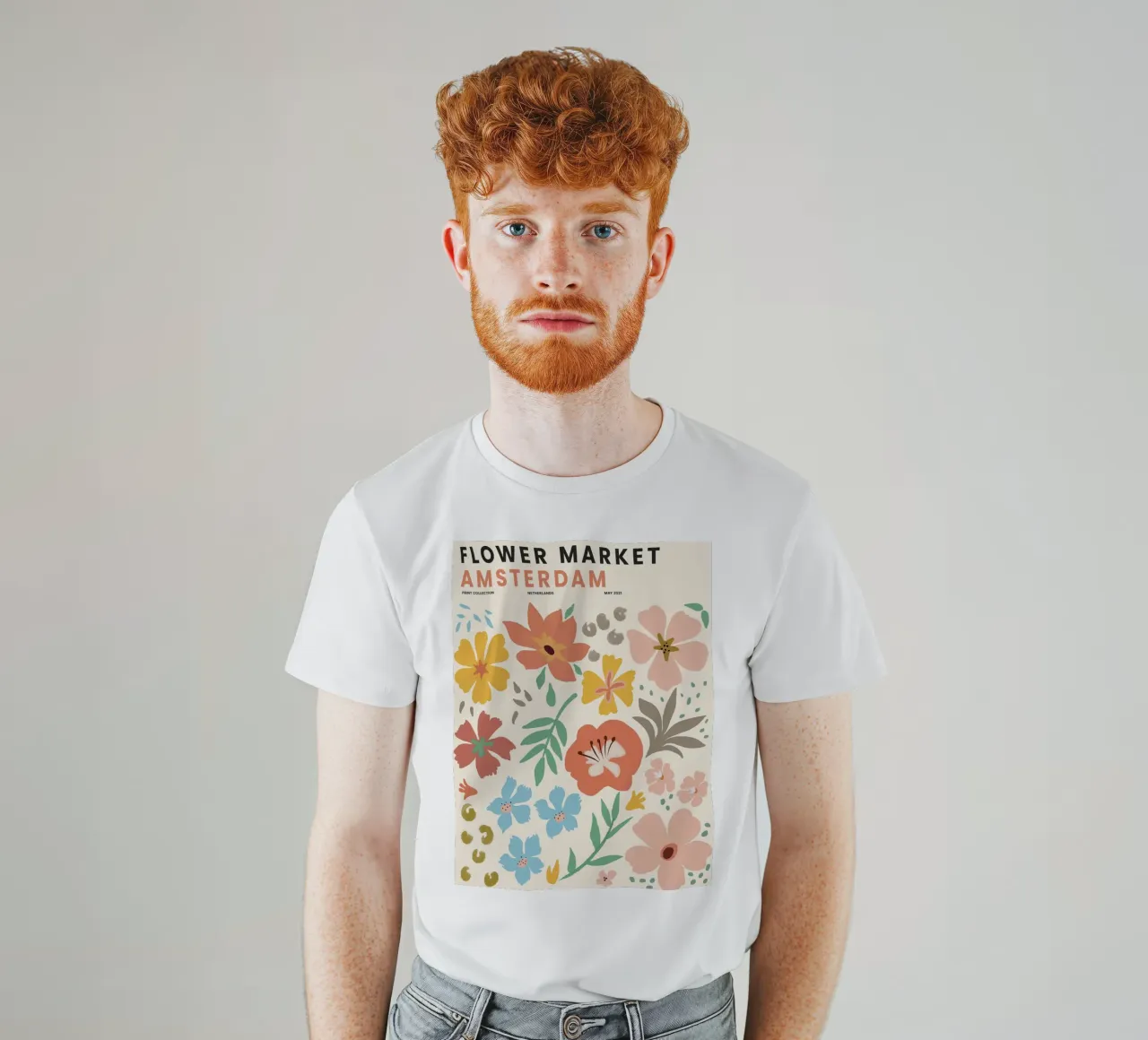 Mercato dei fiori di Amsterdam - Allegro design floreale t-shirt da Whole©